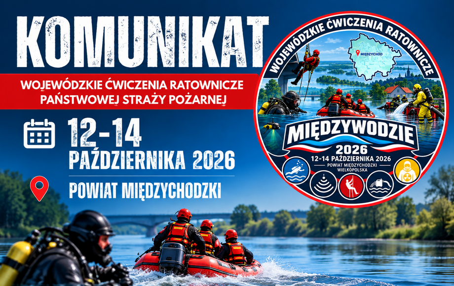 Ćwiczenia ratownicze „Międzywodzie 2026” w powiecie międzychodzkim