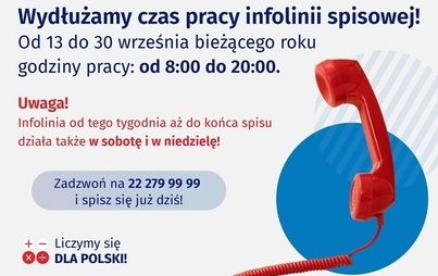 Zdjęcie do Infolinia spisowa będzie działać dłużej