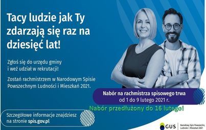 Zdjęcie do Nab&oacute;r na rachmistrza spisowego przedłużony do 16 lutego!- Narodowy Spis Powszechny Ludności i Mieszkań 2021